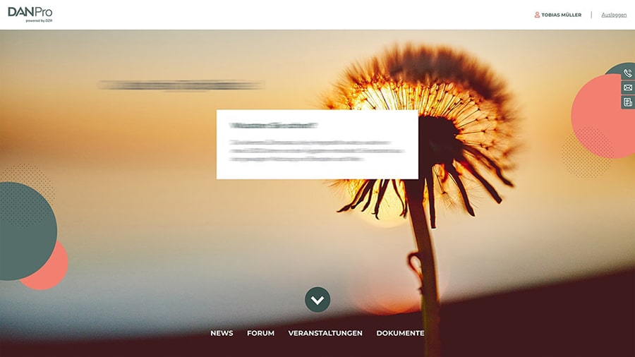 Case Study Intranet mit stimmungvollem Hintergrundbild