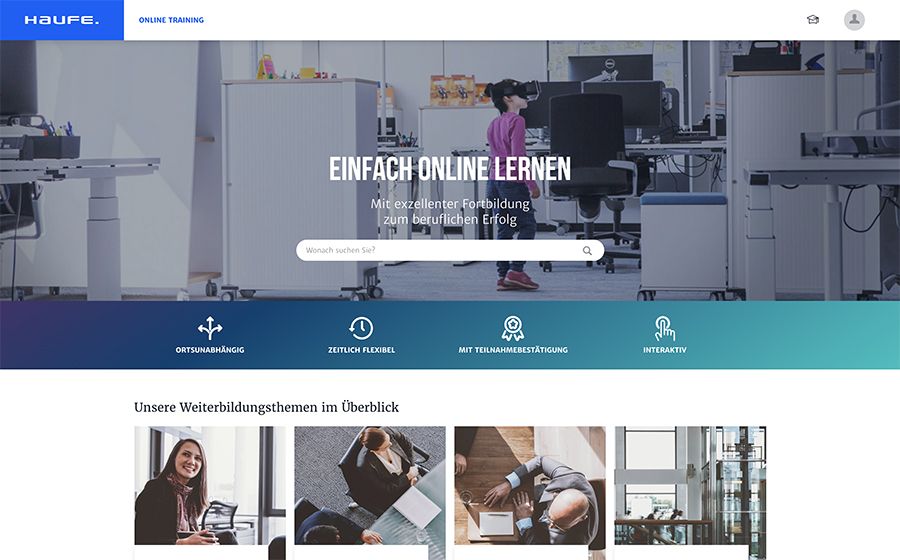 Haufe Entwicklung digitale Seminar-Plattform Online-Training-Portal
