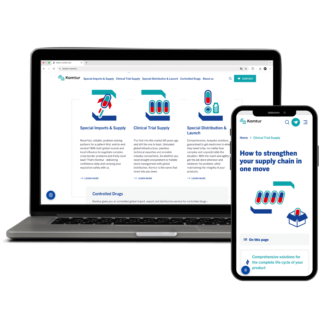 Projekt-Webdesign auf Laptop und Handy