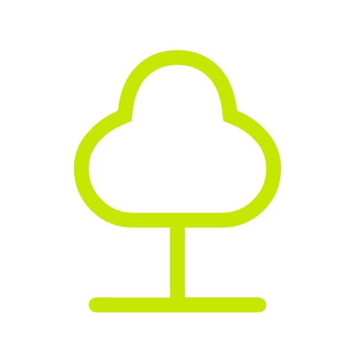 Icon eines grünen Baums als Symbol