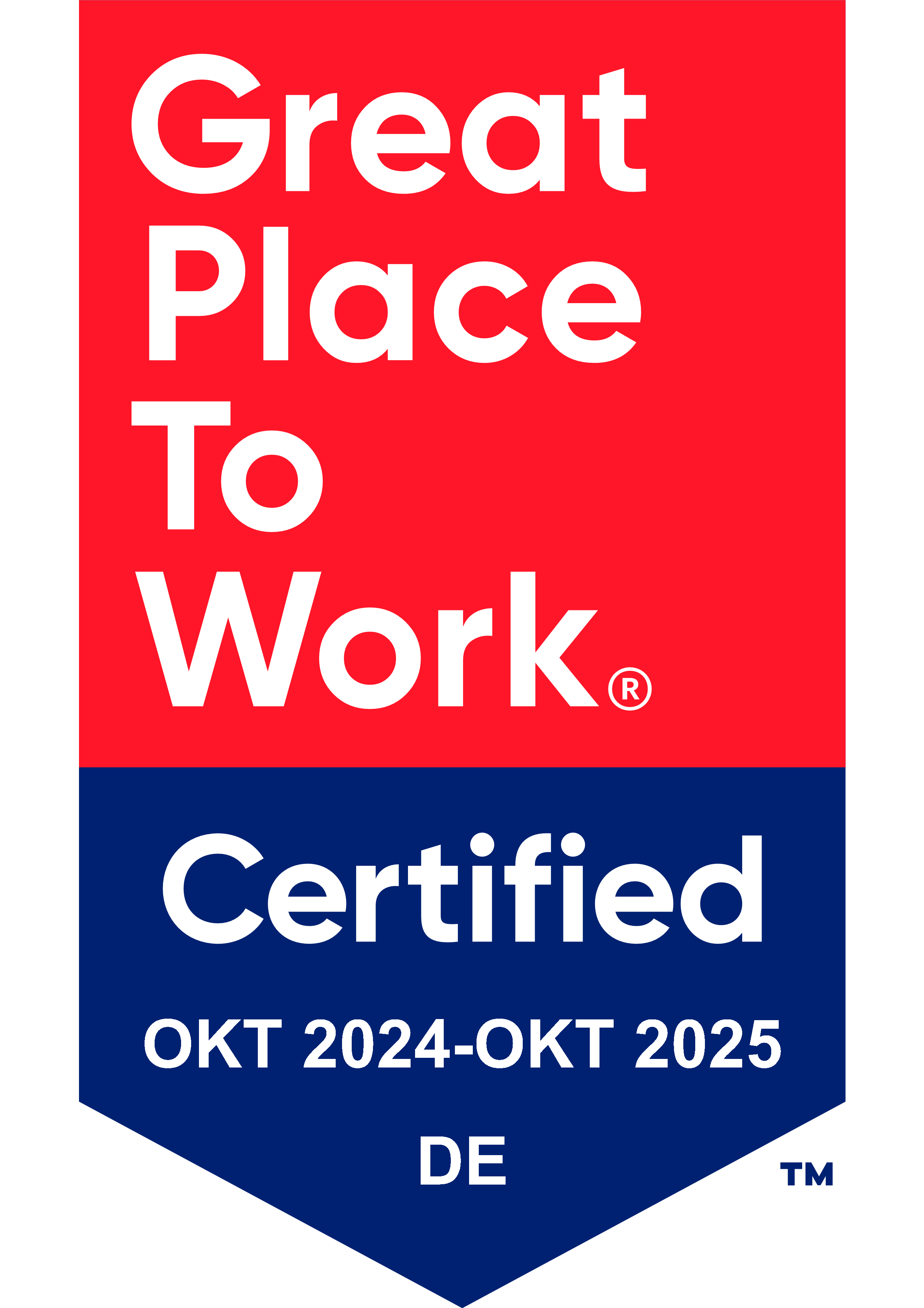 Certification Great Place to Work Oktober 2024 bis Oktober 2025 DE
